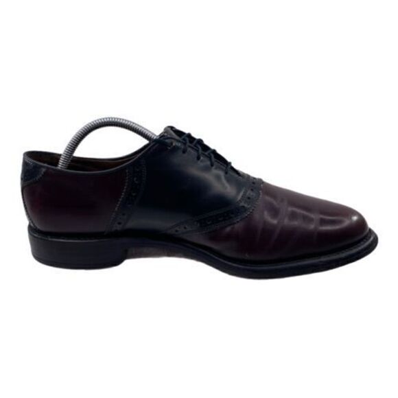 Allen Edmonds Polo Men’s Sz 9.5 A Burgundy Black Leather Saddle Oxfords Shoes